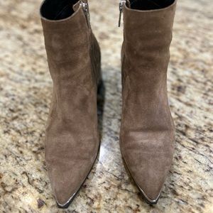 Kenneth Cole New York, Roanne, Tan/Brown, Suede Booties